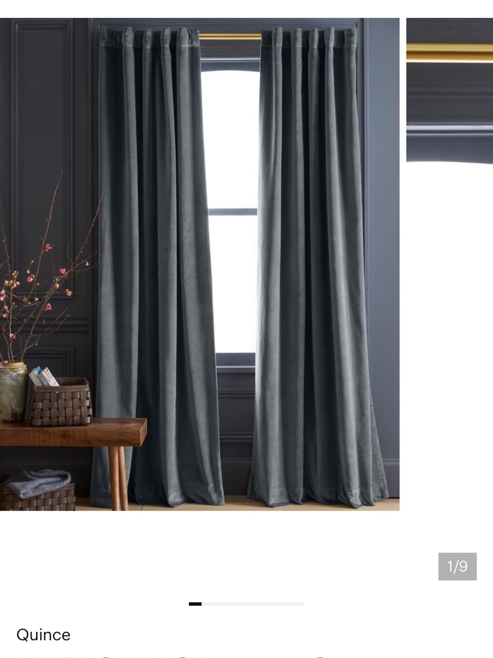 Gray Velvet Blackout Curtains - Unbranded